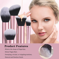 111 makeup brushes long ferrule transparent handle closeup shows balanced grip