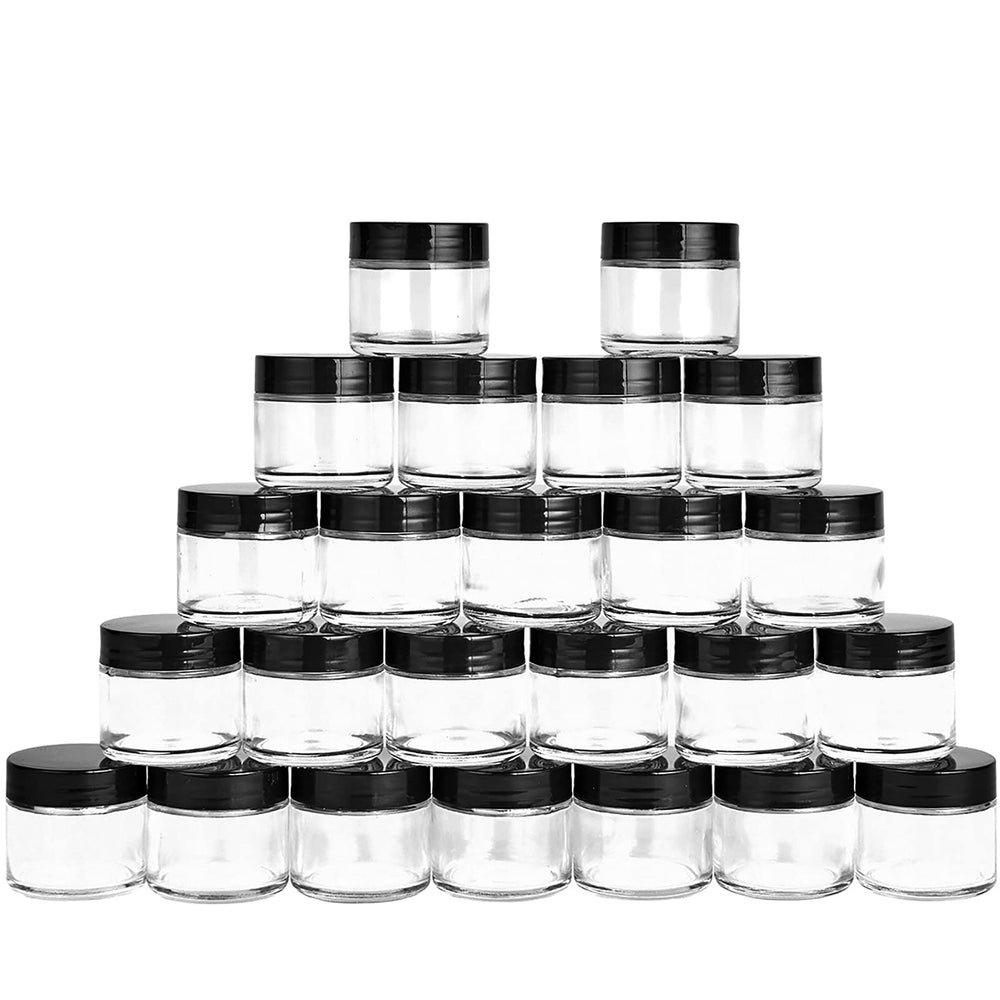 11 Hoa Kinh 2oz glass jar set front view, ideal for compact sample storage.