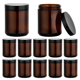 11 Hoa Kinh amber glass jar 8oz with lid protecting contents from light.