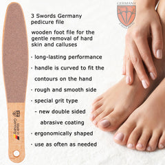 3 Swords Germany foot file rough side close-up for stubborn hard skin.