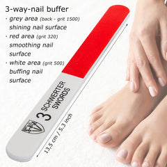 3 Swords Germany sapphire nail files 4-5 inch for controlled filing at home