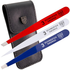 3 Swords Germany precision tweezers USA edition with slanted tip for precise grooming.