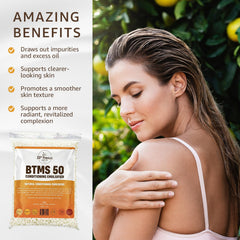 33rd Parallel BTMS 50 conditioning emulsifier helps hair feel soft