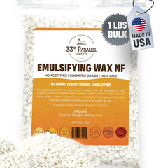 33RD PARALLEL SOAP CO emulsifying wax NF pastilles packaging for premium skincare
