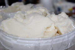 3CAYG refined white shea butter texture close-up highlights light, non-greasy feel.