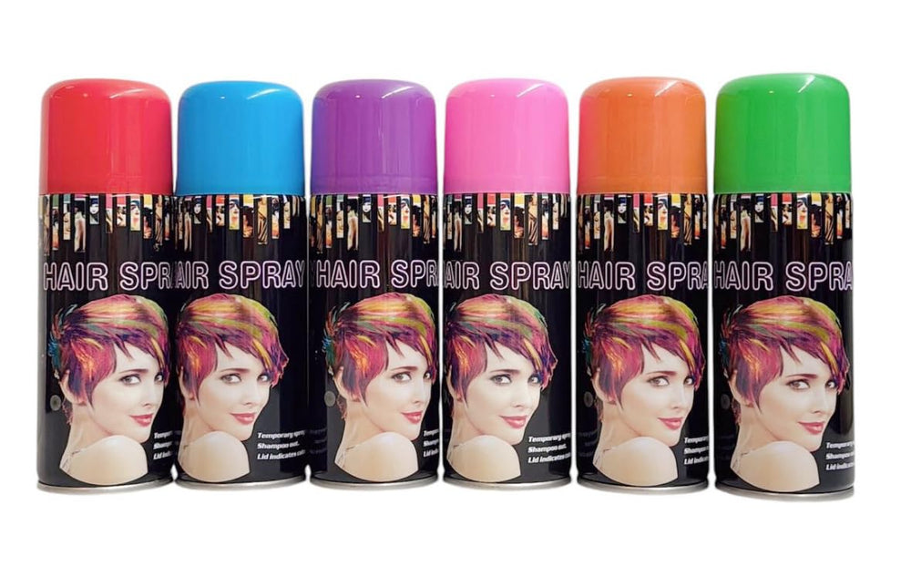 3QUZ temporary hair color spray six-colors pack with vibrant party-ready hues