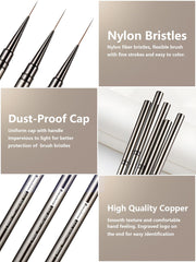 3zorqinron Nail Liner Brush 15mm bristles for delicate line drawing and detailing.