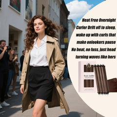 5Pcs heatless hair curler night-use setup shows overnight styling convenience.