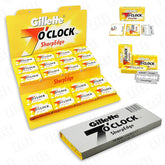 7clock SharpEdge blades pack closeup shows premium platinum coating for smooth shaves.