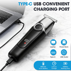 7d24hcare beard trimmer with led display shown for quick battery checks during grooming