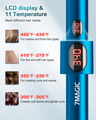 7MAGIC 2-in-1 flat iron for straight styles and curling possibilities.