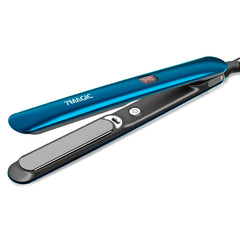 7MAGIC hair straightener with LCD display for precise temperature control.