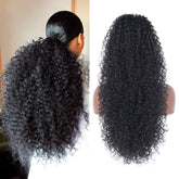 Alebery 27-inch drawstring ponytail in deep curly texture for instant length