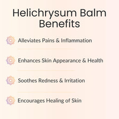 Vitality Helichrysum Balm ingredients display with oils and beeswax
