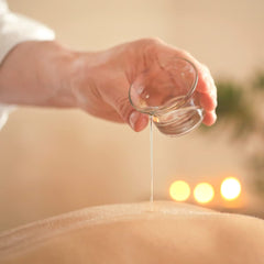 A&A Premium Body Mineral Oil pour image—non-greasy, easily absorbed for massage.
