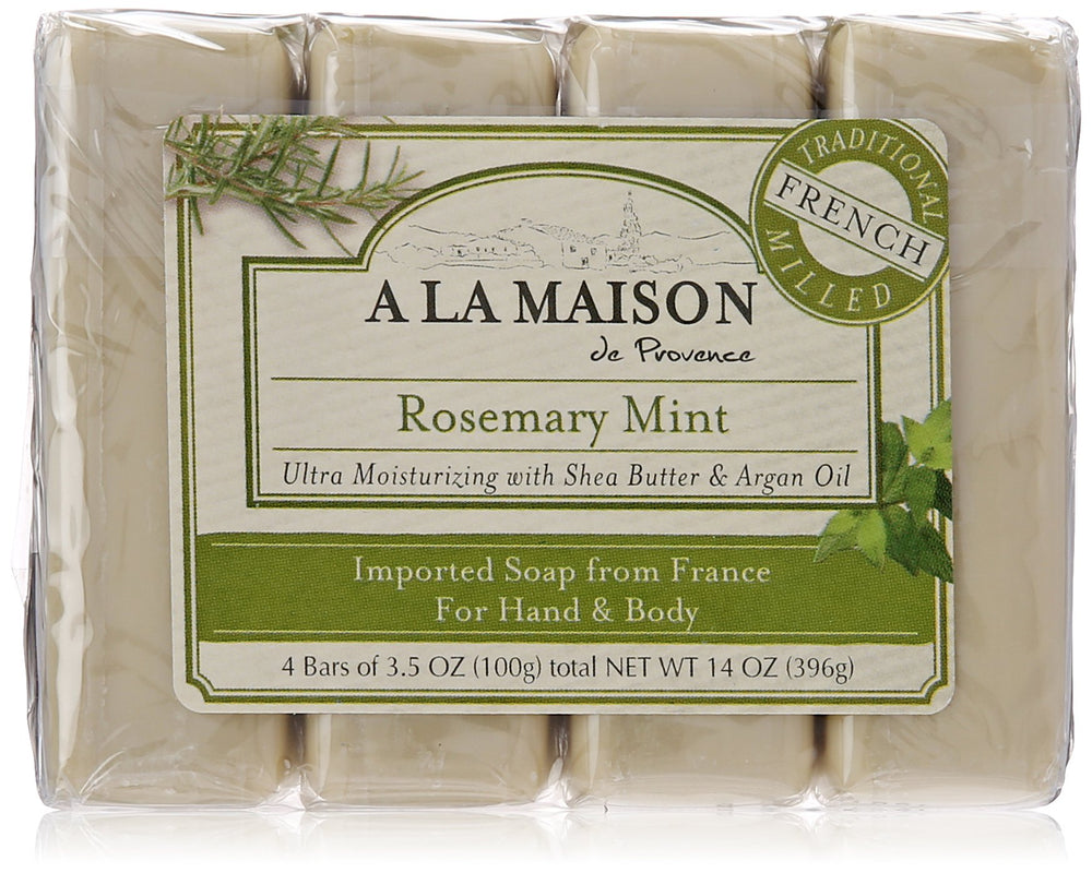 A LA MAISON jabon-barra romero-menta 4 barras para manos suaves y fragancia herbal