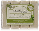 A LA MAISON jabon-barra romero-menta 4 barras para manos suaves y fragancia herbal