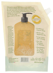 A La Maison Provence Lemon Liquid Soap refill packaging front view emphasizes 1 L size.