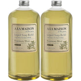 A LA MAISON rosemary mint refill bottle front, large 33.8 oz size for sustainability.