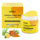 AAGJ Turmeric Kojic Acid Pads bottle-front for convenient daily cleansing.