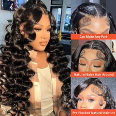 AAKJJ deep wave lace wig 13x4 HD lace close-up for seamless skin tone blend