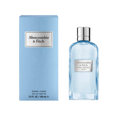 Abercrombie & Fitch First Instinct Blue spray highlights a vibrant flower-fruit scent for everyday wear.
