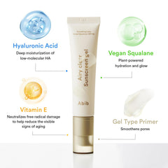 Abib Airy Clear Sunscreen Gel SPF30 dries clear with no white cast