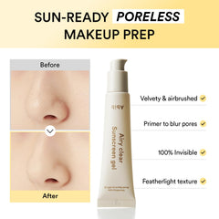 Abib Airy Clear Sunscreen Gel SPF30 semi-matte finish for shine-free skin