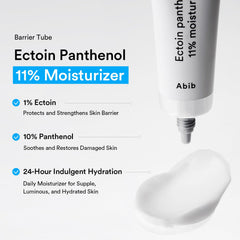Application swatch shows barrier-support formula by Abib Ectoin Panthenol