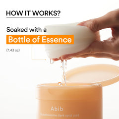 Abib Glutathiosome Dark Spot Pad textured pad for gentle exfoliation.