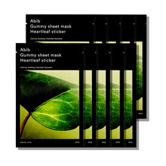 Abib Gummy Sheet Mask Heartleaf Sticker packaging demonstrates convenient daily hydration for sensitive skin.