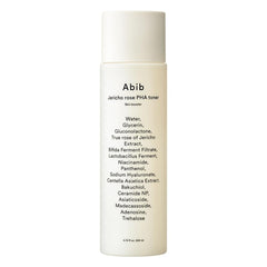 Abib Jericho Rose PHA Toner bottle showcasing hydration-focused routine