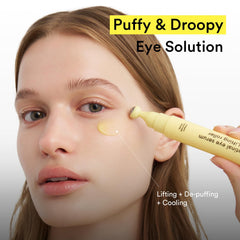 Abib retinal eye serum lifting roller metal roller closeup highlighting cooling application.