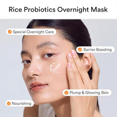 Abib Rice Probiotics Overnight Mask texture close-up showcasing bouncy jelly hydration.