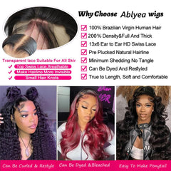 Ablyea 13x6 hd transparent lace natural hairline for realistic scalp