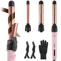 ABNER rotating curling iron set main view with ergonomic grip for quick styling