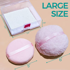 ABOLINE powder puff 5inch offers precise dusting and comfortable grip.