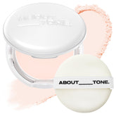ABOUT TONE sebum cut powder compact front shows sleek packaging for shine control.