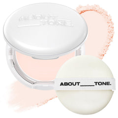 ABOUT TONE sebum cut powder compact front shows sleek packaging for shine control.