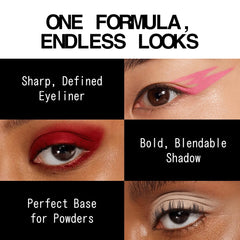 about-face Matte Fluid Eye Paint Art of Darkness lid matte finish shows velvety no-budge wear