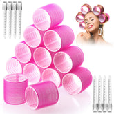 Acejoz jumbo rollers in rose red for big-volume salon curls