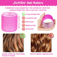 Acejoz self-hold rollers with rose red finish and clip set