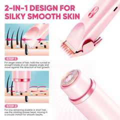 acemend bikini-trimmer-rust-proof-blades close-up demonstrates durable, long-lasting trimming