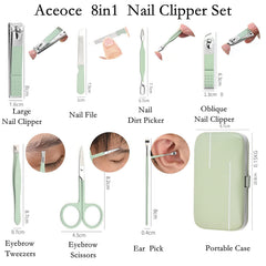 Aceoce manicure set travel case demonstrates compact storage for daily use.