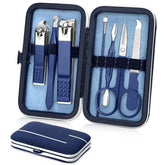 Aceoce travel manicure set case with compact PU leather storage for easy transport
