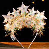 Aceorna light-up stars headbands closeup of glowing LED stars for party sparkle.