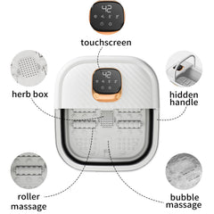 ACKLEAP foot spa heat control panel demonstrates easy temperature adjustment for a soothing soak.