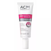 ACM Depi White advanced cream tube close-up showing premium packaging for daily use