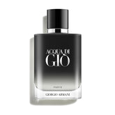 Armani Beauty Acqua di Gio Parfum bottle front conveys fresh marine scent for daily wear.