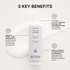 ACTIIV Recover conditioner application routine shows smooth detangling and even coverage.